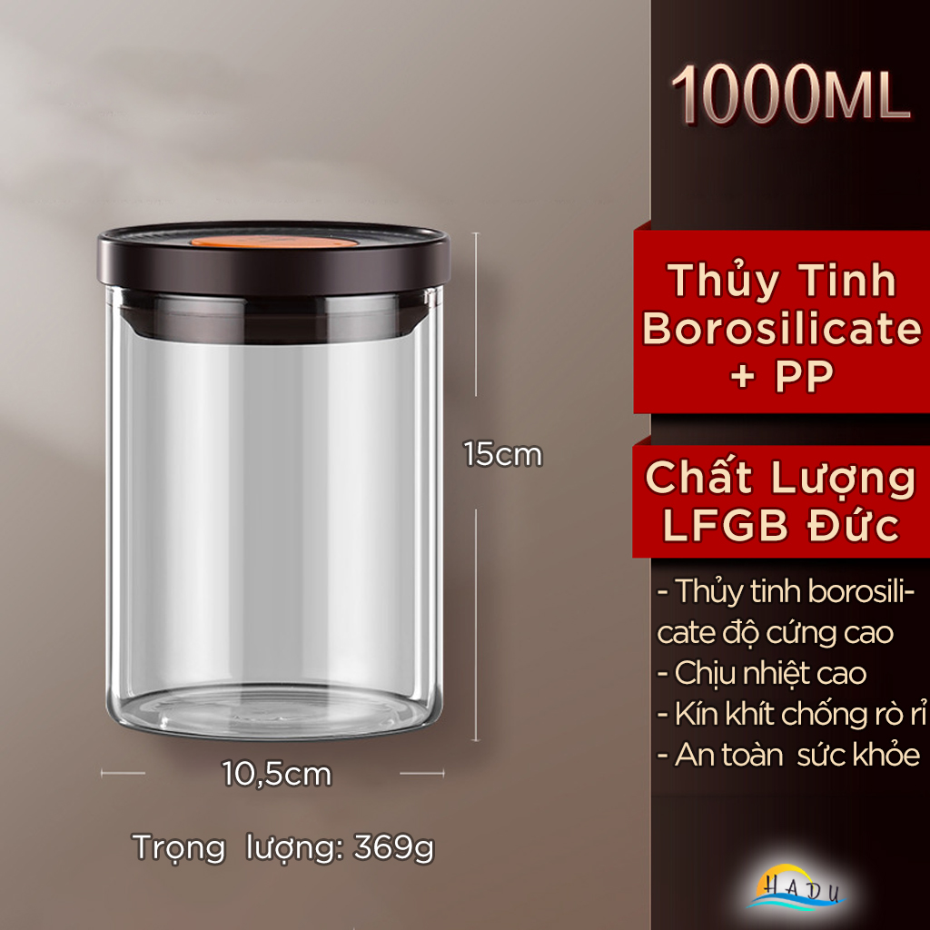 Hộp Thủy Tinh Bảo Quản SSGP, Có Van Xả 1 Chiều, Chống Oxy Hóa, Xếp Chồng, Đạt Chất Lượng LFGB Đức