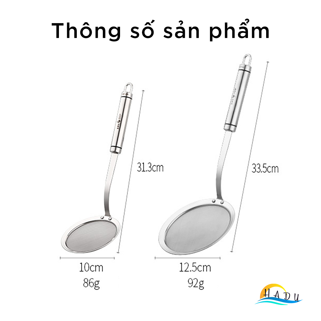 Vá Vợt Hớt Bọt Lọc Cặn Dầu Ăn Mỡ Inox 304 Cao Cấp Đạt Chất Lượng Đức SSGP