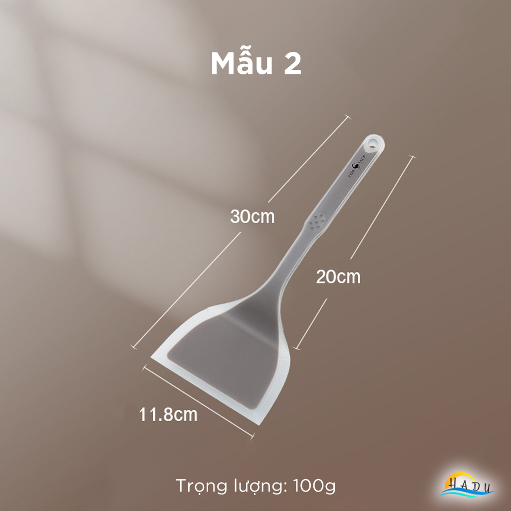 Xẻng Lật Silicone SSGP Chịu Nhiệt, Không Trầy Xước Nồi, Đạt Chất Lượng LFGB Đức