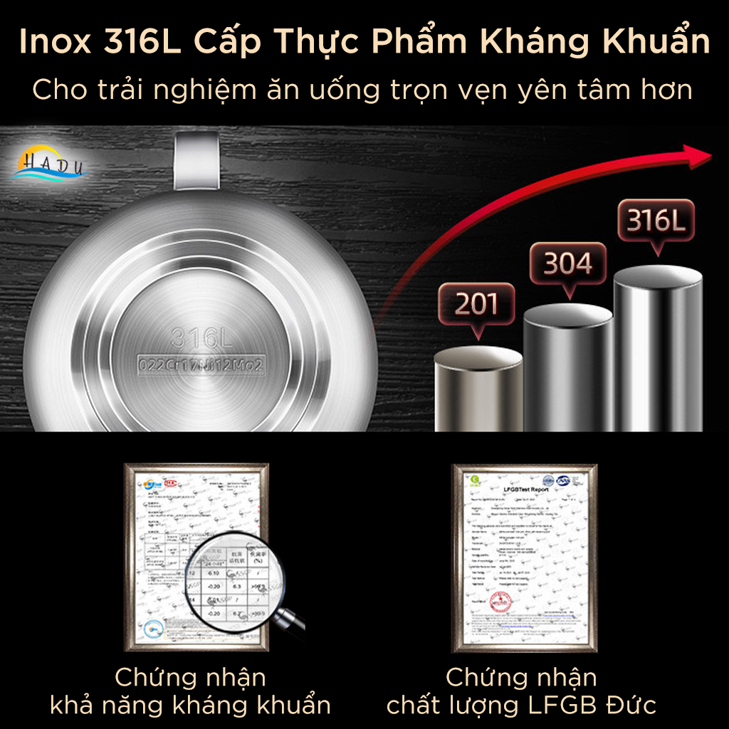 Bát Ăn Dặm Cho Bé SSGP Inox 316L, 2 Lớp Chống Nóng, Có Tay Cầm và Nắp, 11cm, Đạt Chất Lượng LFGB Đức