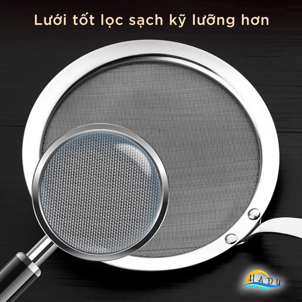 Vá Vợt Hớt Bọt Lọc Cặn Dầu Ăn Mỡ Inox 304 Cao Cấp Đạt Chất Lượng Đức SSGP
