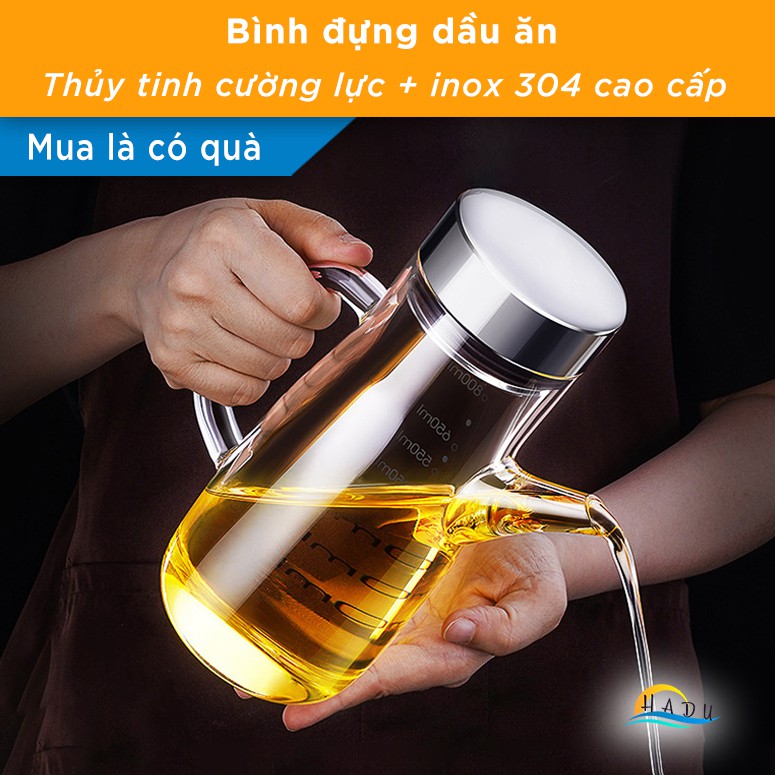 Bình Rót Dầu Ăn Thủy Tinh Borosilicate SSGP 800ml, Vòi Chống Rò Rỉ, Nắp Inox 304, Đạt Chất Lượng LFGB Đức