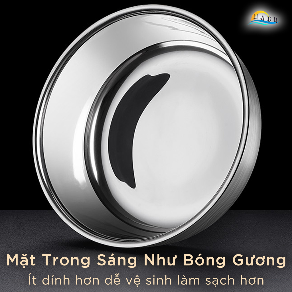 Tô Trộn Inox 304 SSGP 1.3L, Có Nắp Đậy Kín, Đường Kính 20cm, Dùng Trộn Bột, Bảo Quản, Đạt Chất Lượng LFGB Đức