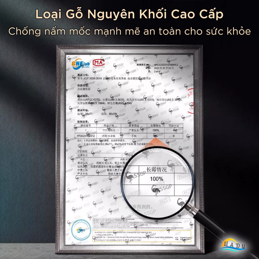 Thớt Gỗ Lim Đỏ SSGP Kiểu Nhật, Chống Mốc, Kháng Khuẩn Tự Nhiên, Đạt Chất Lượng LFGB Đức