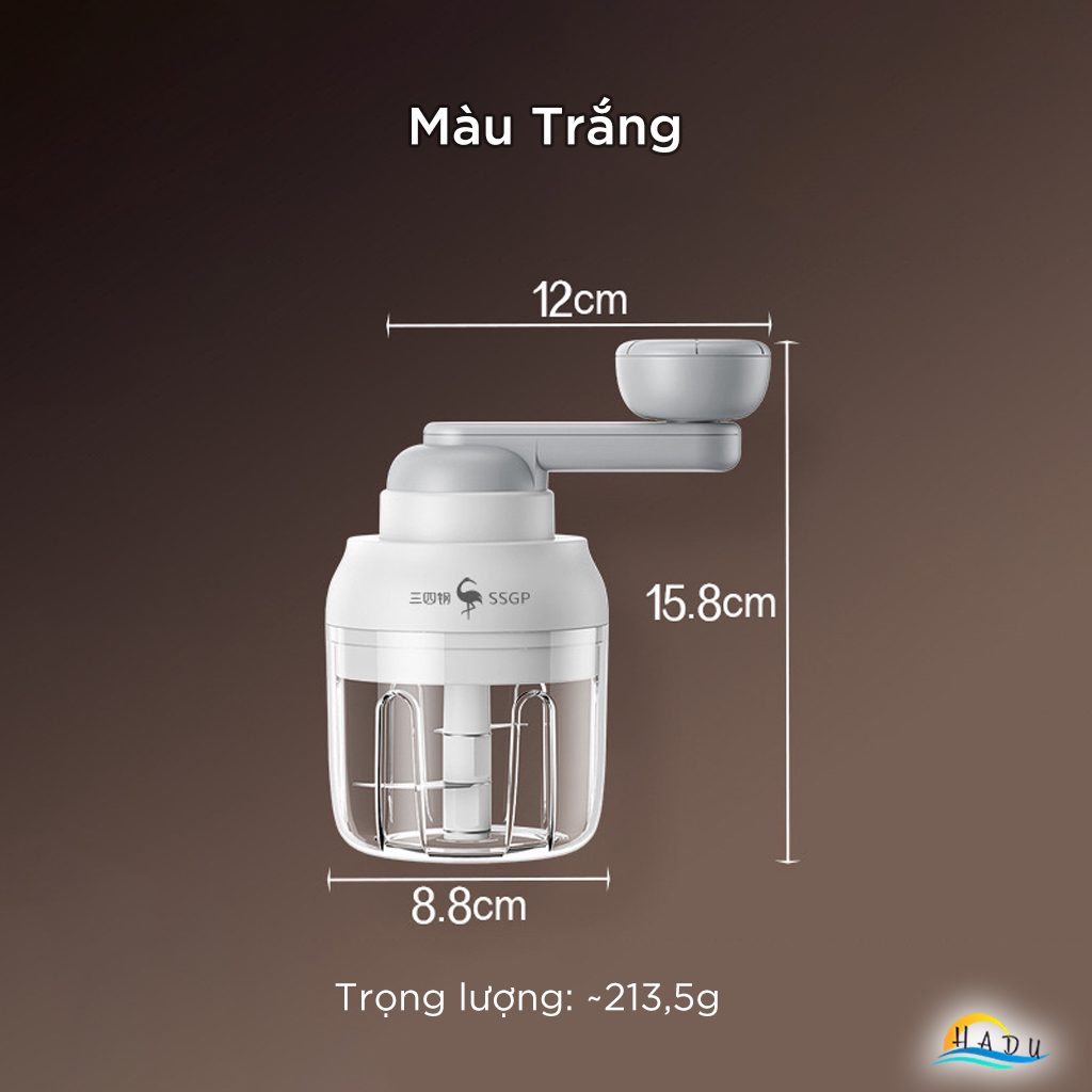 Máy Xay Tỏi Ớt Mini Cao Cấp – Tay Quay Cơ, Bánh Răng Vi Sai, Lưỡi Dao Sắc Bén 420, Đạt Tiêu Chuẩn LFGB Đức SSGP