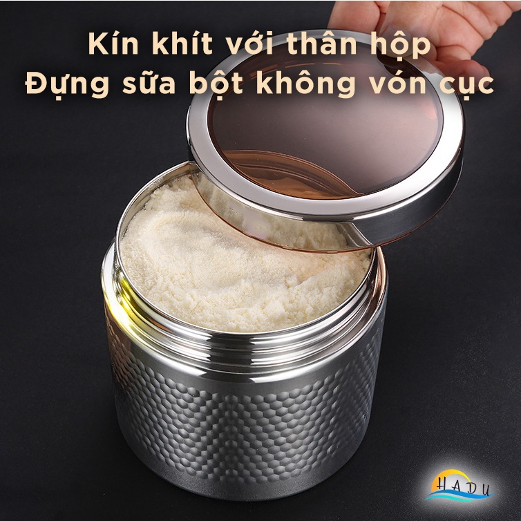 Hộp Đựng Trà Cafe Đồ Khô Và Ngũ Cốc Inox Có Nắp Cao Cấp Đạt Chất Lượng Đức HADU