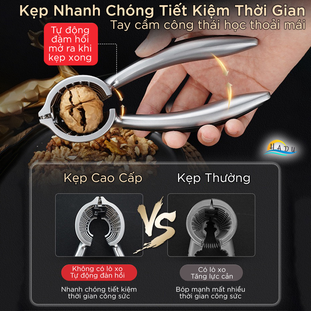 Kẹp Tách Vỏ Hạt Óc Chó SSGP, Hợp Kim Kẽm, Đa Năng, Tay Cầm Trợ Lực, Đạt Chất Lượng LFGB Đức