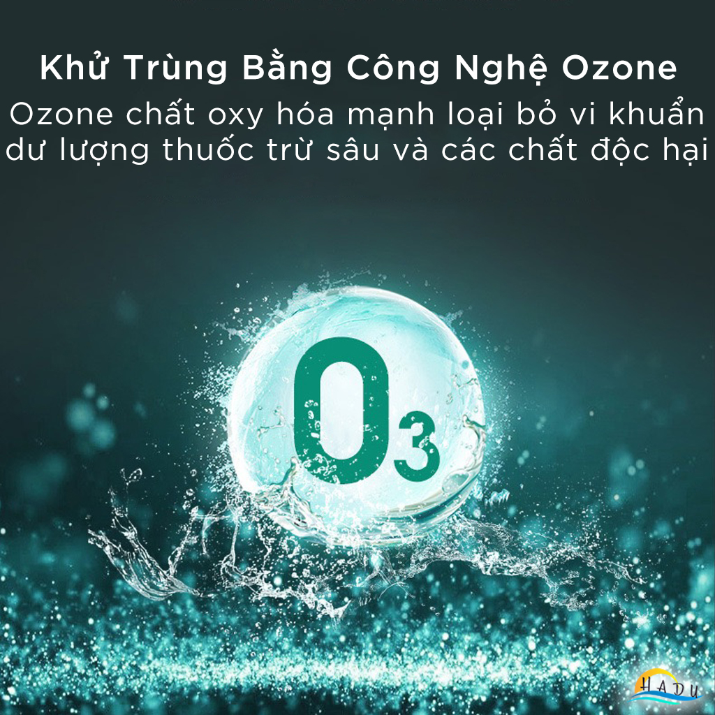 Máy Khử Độc Thực Phẩm & Lọc Không Khí HADU 2 trong 1, Ozone 400mg/h và Ion Âm