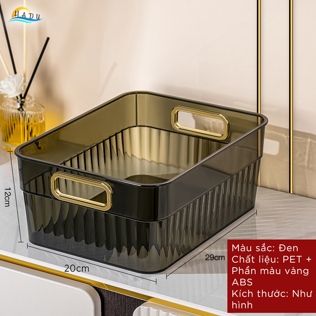 Khay Đựng Mỹ Phẩm Để Bàn CCKO, Nhựa PET Trong Suốt, Đa Năng, 29x20cm, Nhiều Màu