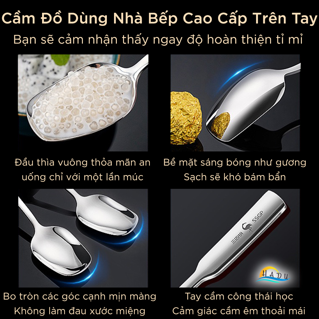 Thìa Ăn Cơm SSGP Inox 316 Kháng Khuẩn, Size Nhỏ 15cm, Đạt Chất Lượng LFGB Đức