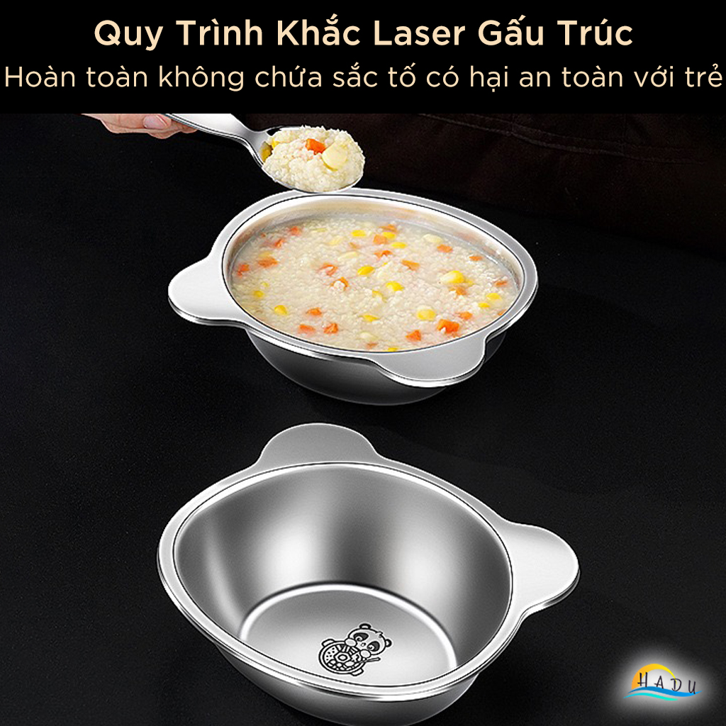 Bát Chén Ăn Dặm Inox 316 Cao Cấp An Toàn Cho Bé – Chống Móp, Dễ Vệ Sinh, Đạt Chất Lượng LFGB Đức SSGP