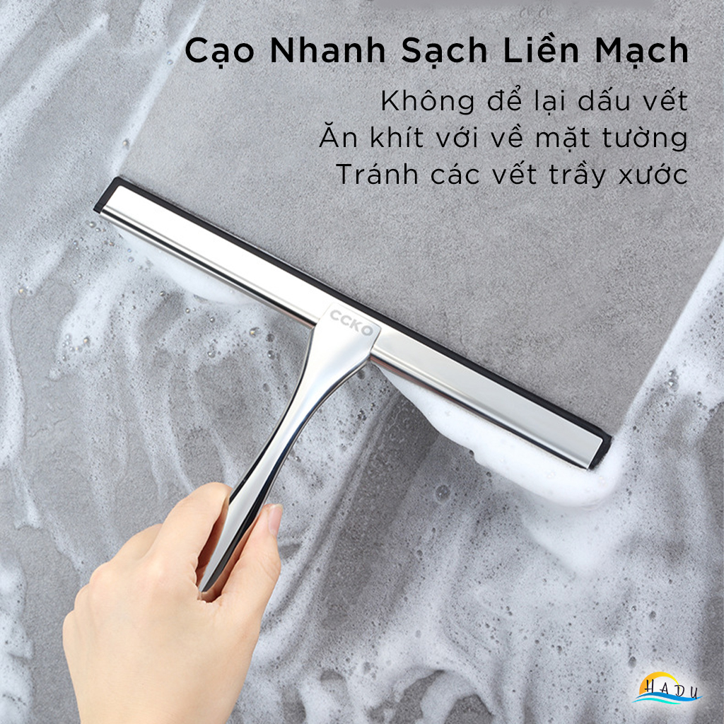 Cây Gạt Kính Cầm Tay CCKO, Thân Inox, Lưỡi Cao Su Mềm, Gạt Nước Sạch Không Vệt