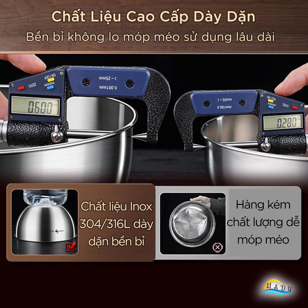 Rổ Inox Lưới Vo Gạo Inox 304 Cao Cấp SSGP, Chậu Inox Rửa Rau Kháng Khuẩn Đạt Chất Lượng LFGB Đức
