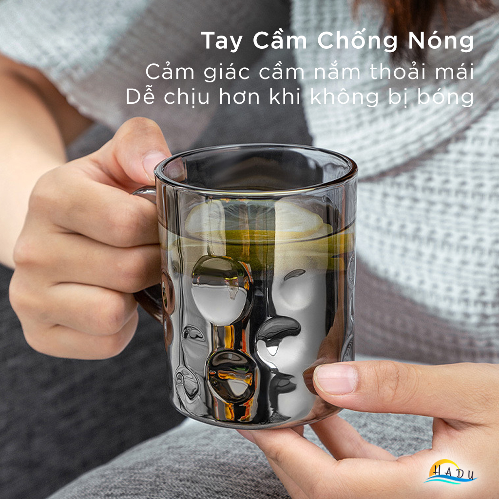 Cốc Thủy Tinh Chịu Nhiệt CCKO Họa Tiết Chấm Bi, 240ml, Kiểu Dáng Sang Trọng, Trong Suốt