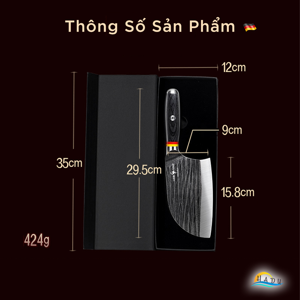 Dao Làm Bếp Cao Cấp Kiểu Nhật Bản Cán Gỗ Đạt Chất Lượng LFGB Đức SSGP