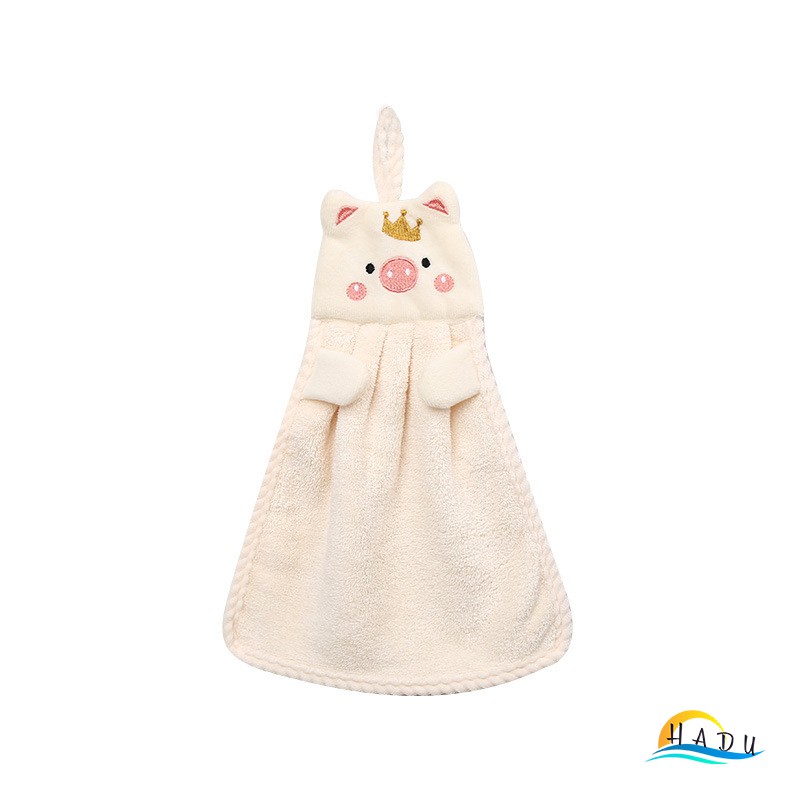 Khăn Lau Tay Nhà Bếp Treo Tường Siêu Thấm Dễ Thương Có Móc Treo Cao Cấp HADU