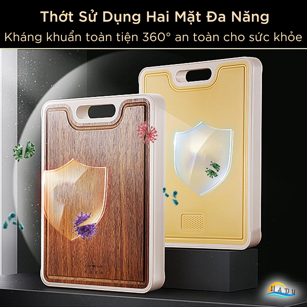 Thớt Gỗ Đàn Hương 2 Mặt SSGP, Kèm Chỗ Mài Gừng Tỏi, Chống Mốc, Đạt Chất Lượng LFGB Đức