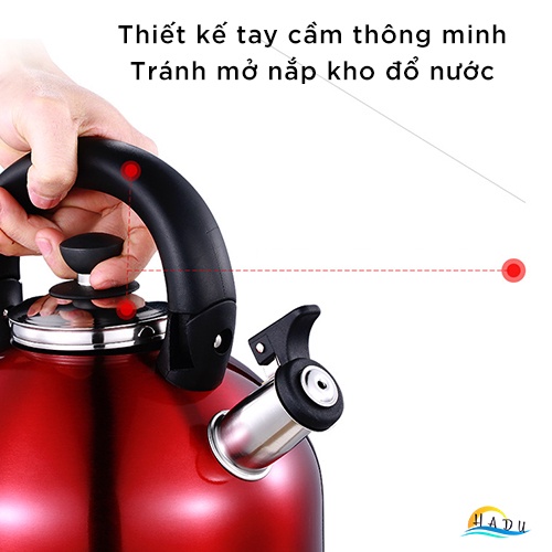Ấm Đun Nước Bếp Từ Inox 304 CCKO 3L, Có Còi Báo Sôi, Đáy 5 Lớp, Nấu Nhanh