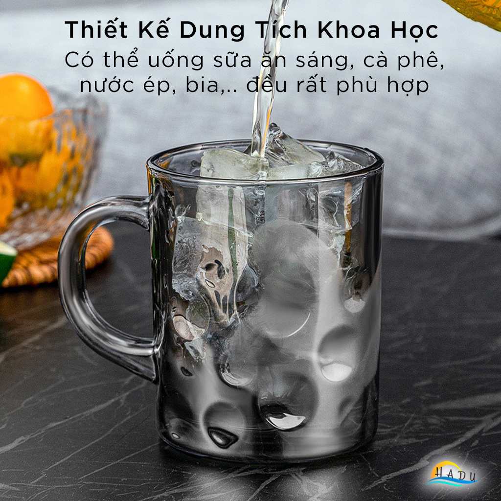 Cốc Thủy Tinh Chịu Nhiệt CCKO Họa Tiết Chấm Bi, 240ml, Kiểu Dáng Sang Trọng, Trong Suốt
