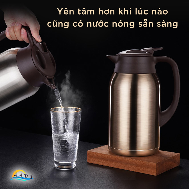 Bình Thủy Giữ Nhiệt SSGP 2L, Lõi Inox 316L, Giữ Nóng 50 Giờ, Vòi Chống Tràn, Đạt Chất Lượng LFGB Đức