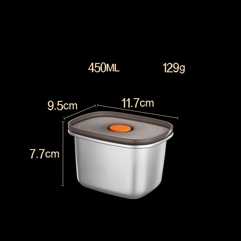 Hộp Bảo Quản Tủ Lạnh Inox 304 SSGP, Nắp Silicone Kín Khí, Chống Rò Rỉ, Đạt Chất Lượng LFGB Đức