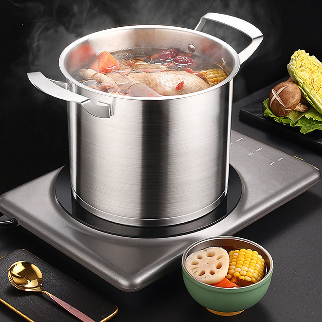 Nồi Inox Bếp Từ 304 3 Đáy Luộc Gà Cao Cấp 24cm 8,8 Lít Đạt Chất Lượng Đức SSGP