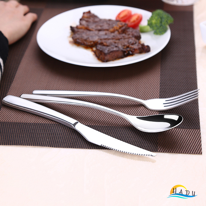 Bộ 2 Món Dao Dĩa Ăn Bít Tết SSGP, Inox 304, Thiết Kế Kiểu Nhà Hàng, Cán Dày, Đạt Chất Lượng LFGB Đức