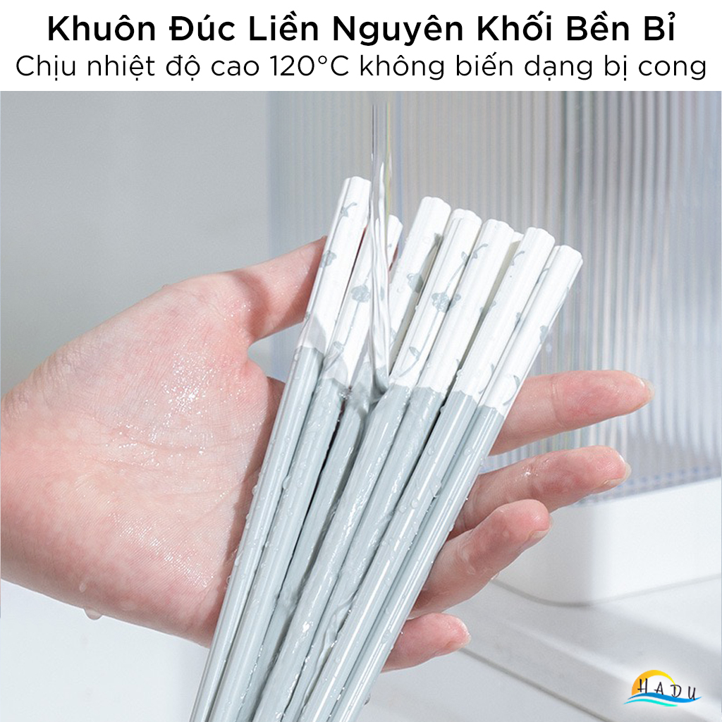 Bộ 5 Đôi Đũa Sợi Thủy Tinh HADU Chống Mốc, Kháng Khuẩn, Chống Trơn, Dài 24.3cm