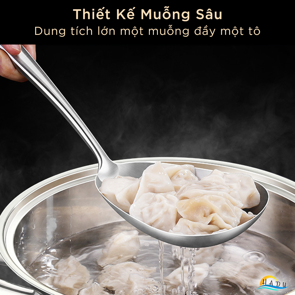 Muôi Thùng Inox 304 Cao Cấp – Dung Tích Lớn, Tay Cầm Chống Nóng, Đánh Bóng Nhám, Đạt Tiêu Chuẩn LFGB Đức SSGP