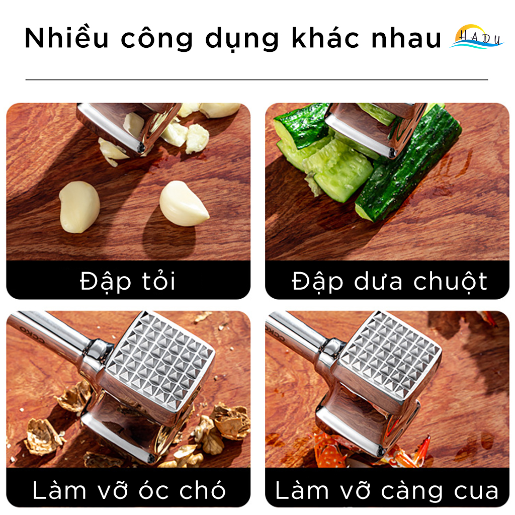 Búa Đập Dần Thịt Bò Inox 304 Cao Cấp Đa Năng Đạt Chất Lượng Đức CCKO