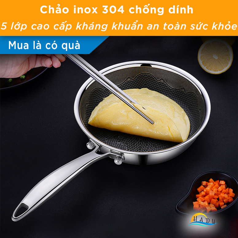 Chảo Chống Dính Bếp Từ Sâu Lòng Mini Inox 304 Cao Cấp 18cm 5 Lớp Đạt Chất Lượng Đức SSGP