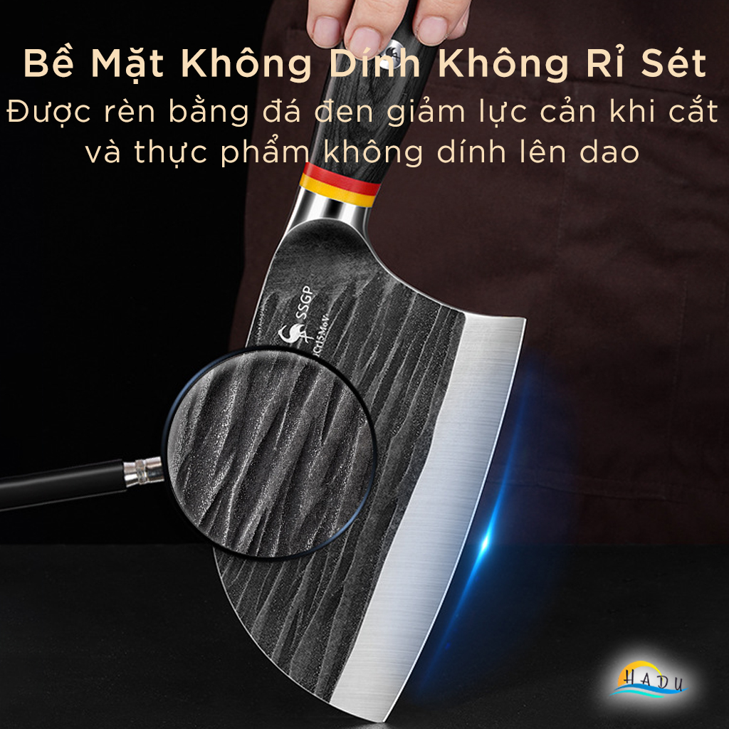 Dao Làm Bếp Cao Cấp Kiểu Nhật Bản Cán Gỗ Đạt Chất Lượng LFGB Đức SSGP