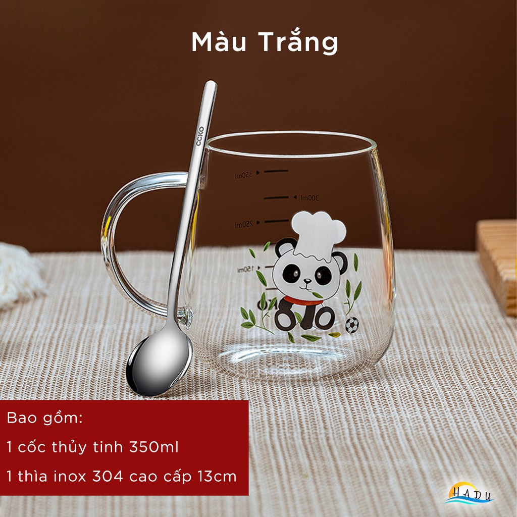 Cốc Thủy Tinh Chịu Nhiệt CCKO 350ml, Dùng Được Trên Bếp Ga, Lò Vi Sóng, Borosilicate, Nhiều Màu