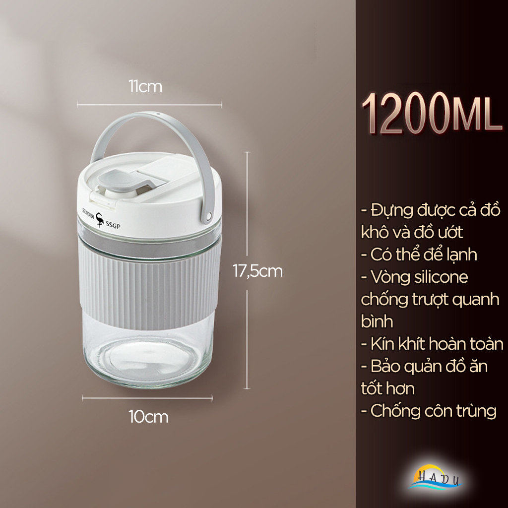 Hộp Đựng Dưa Cà Muối Chua Thủy Tinh Cao Cấp 900ml 1200ml 1600ml Đạt Chất Lượng LFGB Đức SSGP