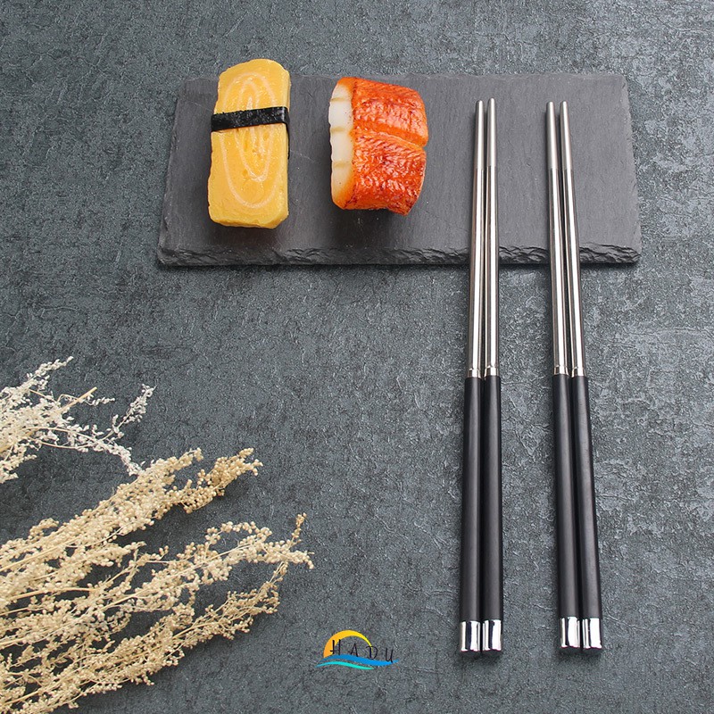 Bộ 10 Đôi Đũa Inox 304 Phối Sợi Thủy Tinh HADU, Kháng Khuẩn, Chống Trượt, Kèm Hộp Sang Trọng