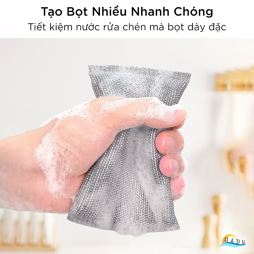 Miếng Bọt Biển Đa Năng Scrub King Silver – Làm Sạch Nhanh, Không Trầy Xước, Tiết Kiệm Nước HADU