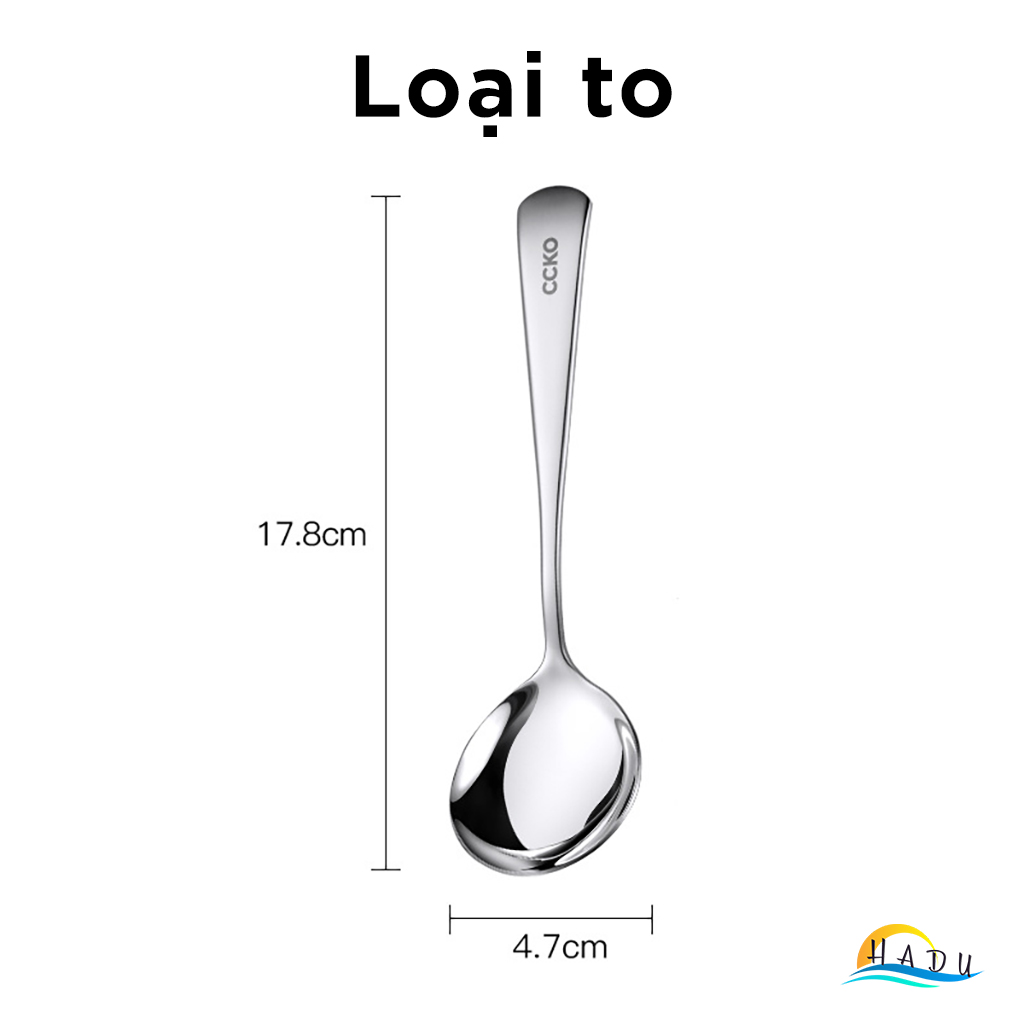 Thìa Inox 304 Cao Cấp - Đúc Nguyên Khối, Bền Bỉ, An Toàn Cho Sức Khỏe, Thiết Kế Sang Trọng CCKO
