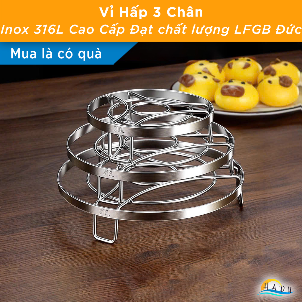 Giá Hấp Cách Thủy Inox 316L Cao Cấp SSGP, Vỉ Hấp Bánh Bao Hải Sản Đa Năng Đạt Chất Lượng LFGB Đức