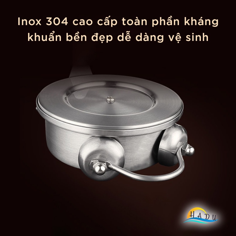 Đồng hồ hẹn giờ nấu ăn inox 304 cao cấp chuông lớn vặn nhanh thời gian chính xác không tốn pin kháng khuẩn SSGP