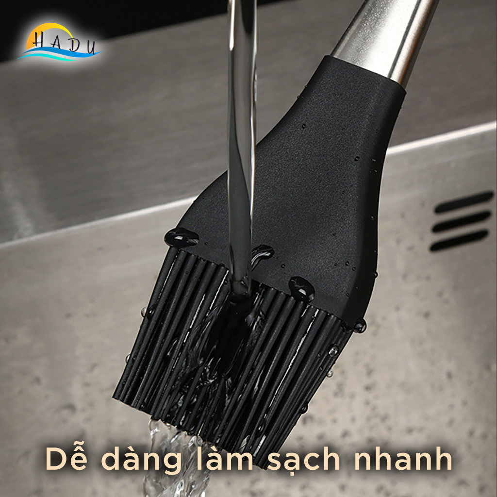 Chổi Quét Dầu Ăn Inox 304 Cao Cấp – Đầu Silicon Chịu Nhiệt, An Toàn Sức Khỏe, Dễ Vệ Sinh SSGP