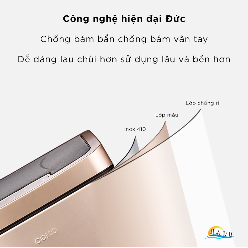 Thùng Rác Cảm Ứng Tự Động CCKO 6L, Thân Inox Chống Vân Tay, Cắm Điện, Đèn LED