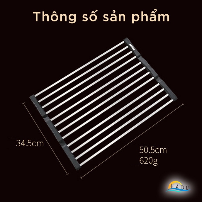 Rổ Gác Bồn Rửa Chén Inox 304 Cao Cấp – Đa Năng, Gấp Gọn, Chịu Lực Tốt, Tiết Kiệm Không Gian SSGP