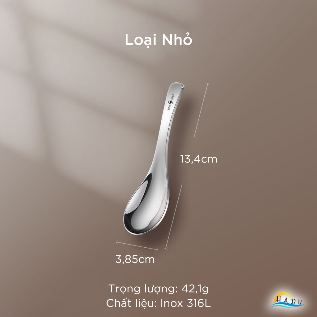 Thìa Sâu Lòng Inox 316L SSGP, Muỗng Ăn Cơm Canh Phở Dày Dặn, Sáng Bóng Cao Cấp Đạt Chất Lượng LFGB Đức