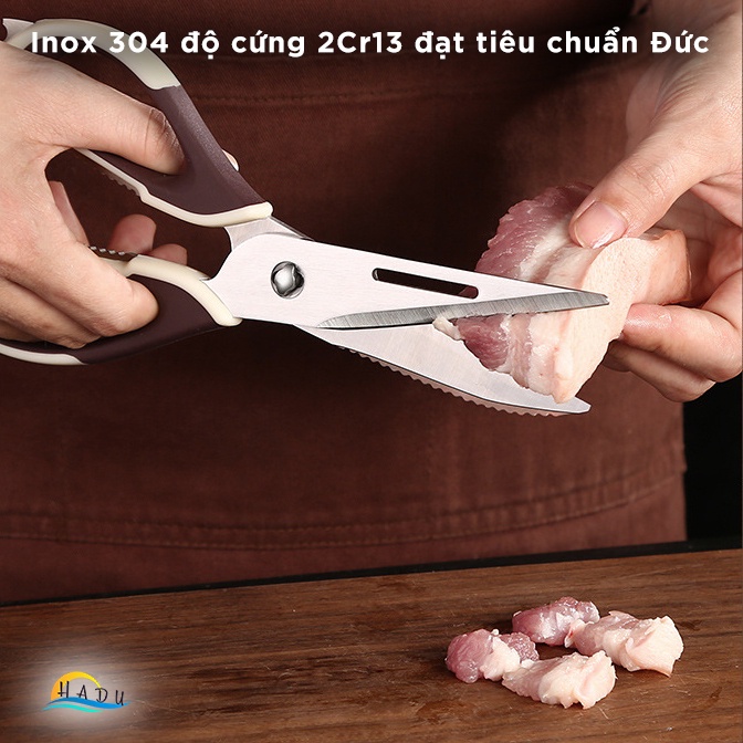 Kéo Nhà Bếp Đa Năng SSGP, Inox 304, Cắt Gà, Cắt Xương, Mở Nắp Chai, Dài 23cm, Đạt Chất Lượng LFGB Đức