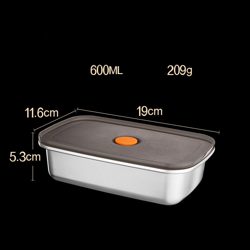 Hộp Bảo Quản Tủ Lạnh Inox 304 SSGP, Nắp Silicone Kín Khí, Chống Rò Rỉ, Đạt Chất Lượng LFGB Đức