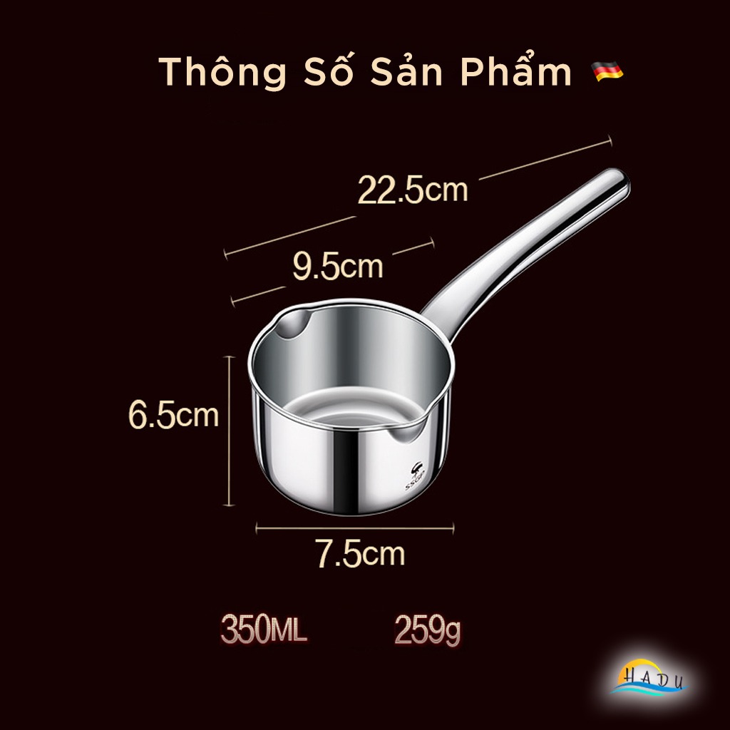 Nồi Inox 304 Cao Cấp, Vòi Rót Dầu Trơn Tru, Cấu Tạo 3 Lớp Truyền Nhiệt Đều, Dùng Được Cho Bếp Từ SSGP