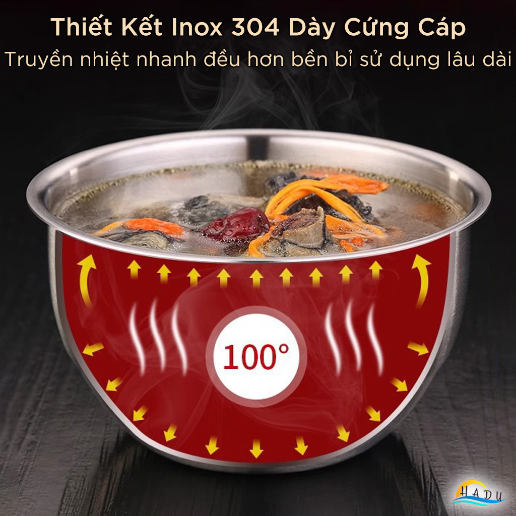 Bát Inox 304 Kiểu Hàn Quốc Có Nắp, 12cm (500ml), Dùng Hấp Trứng, Đạt Chất Lượng LFGB Đức SSGP