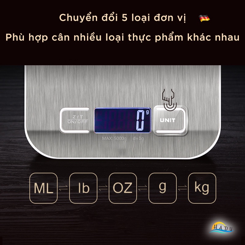 Cân Tiểu Ly Điện Tử Inox 304 Cao Cấp – Cân Chính Xác Từng Gram, Màn Hình Sắc Nét, Hỗ Trợ 5 Đơn Vị Đo SSGP