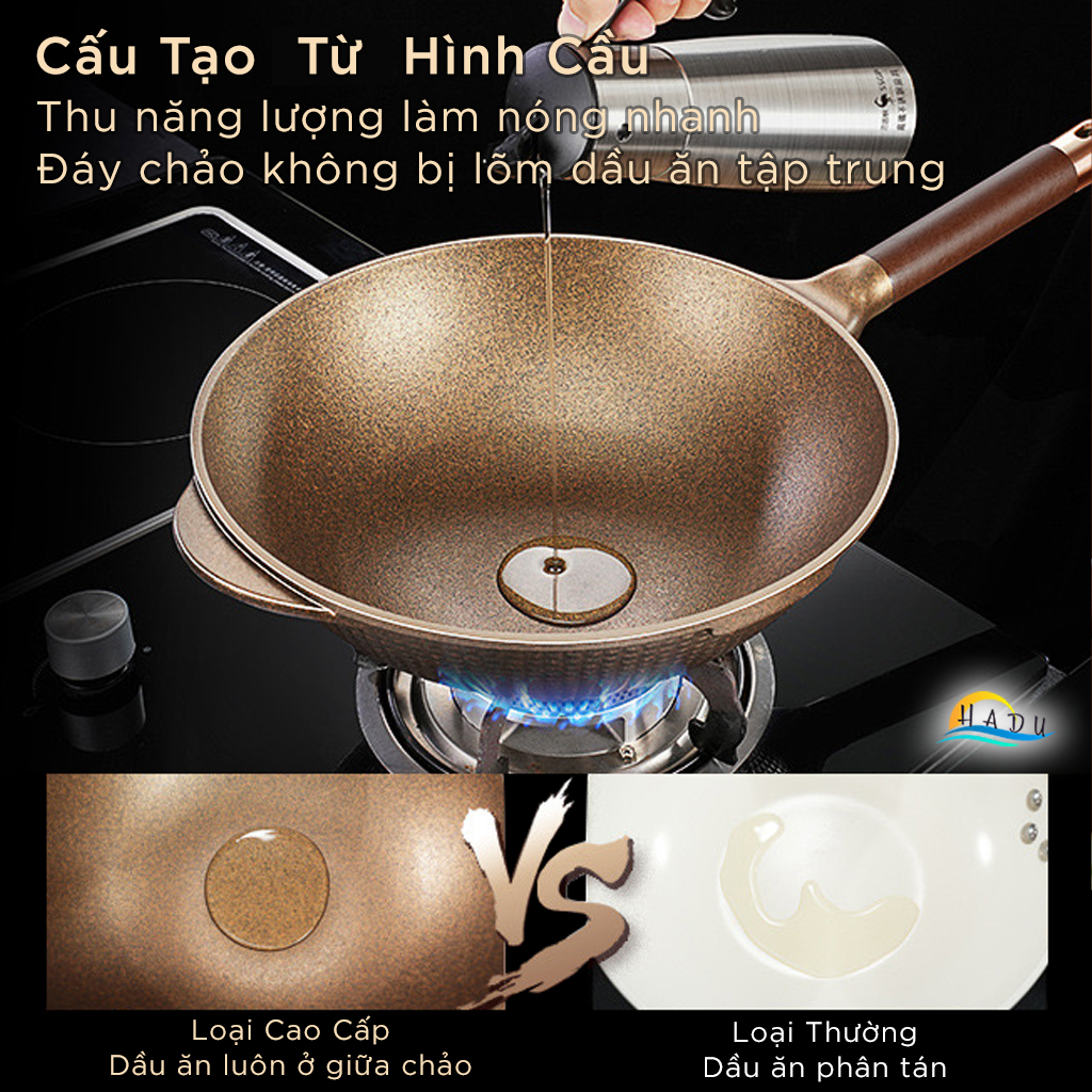 Chảo Chống Dính Sâu Lòng 32cm Bếp Từ Có Nắp Kim Cương Cao Cấp Đạt Chất Lượng LFGB Đức SSGP