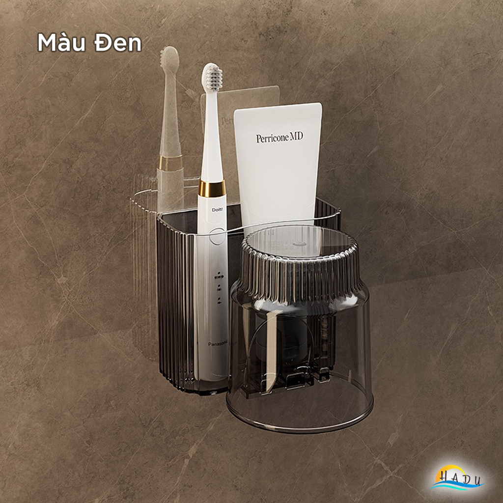 Kệ Đựng Bàn Chải Kem Đánh Răng CCKO Treo Tường, Giá Treo Cốc Úp Ngược Chống Bụi, Nhựa PET Cao Cấp